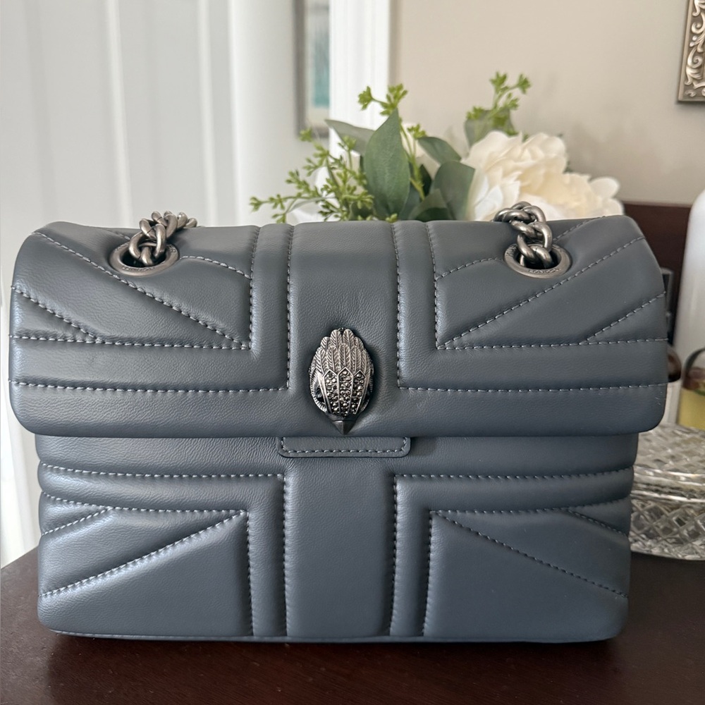 Like new Kurt Geiger Gray Shoulder Bag w darkened silver hardware